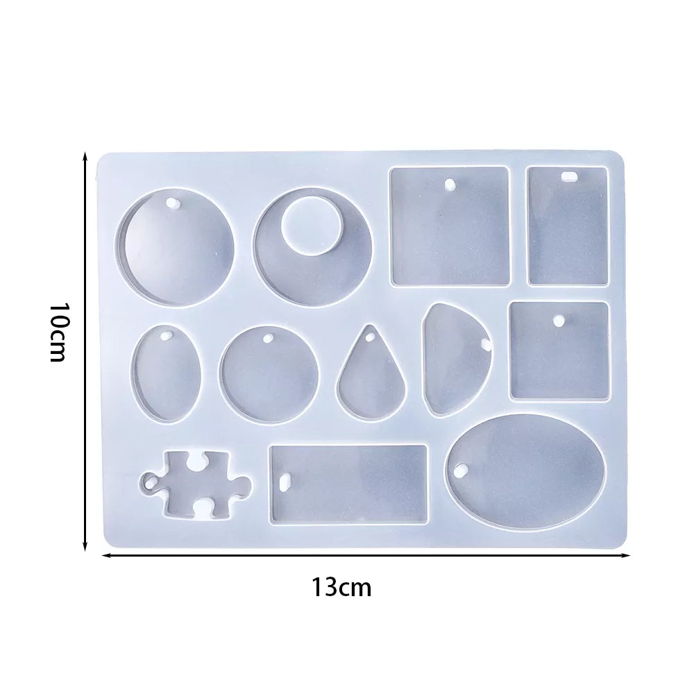 AGCFABS Silicone Earring and Pendant Molds for Epoxy Resin Jewelry Making - Heart, Leaves, and Moon DIY Charms Pendants for Creative Jewelry Crafts