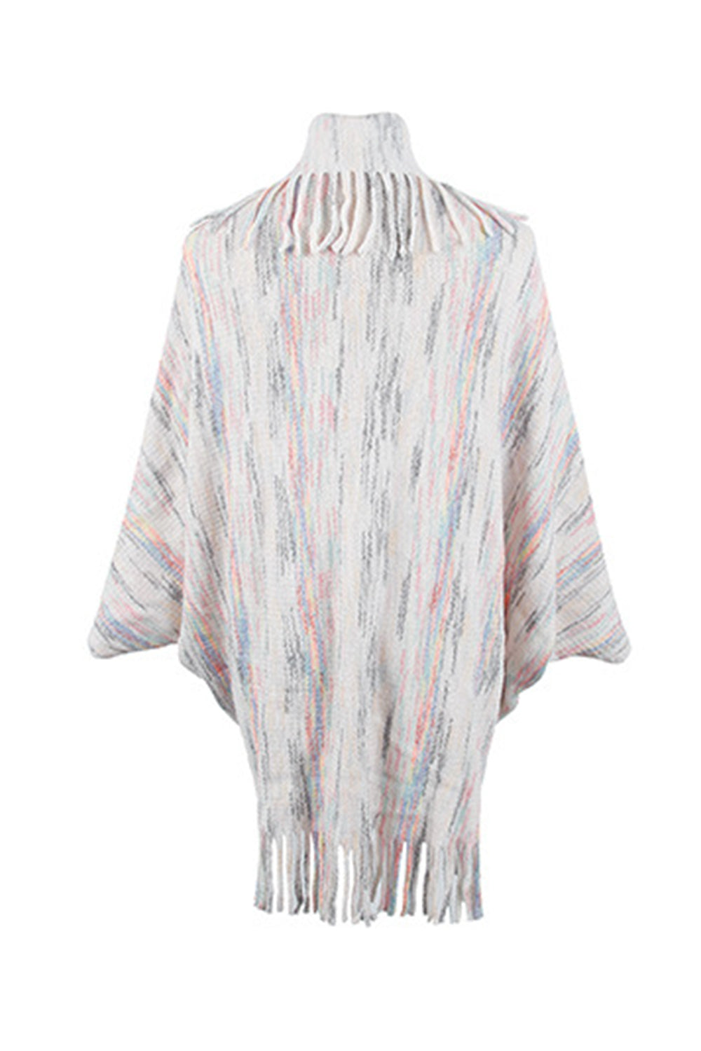Printed Poncho with Stylish Fringe Detail