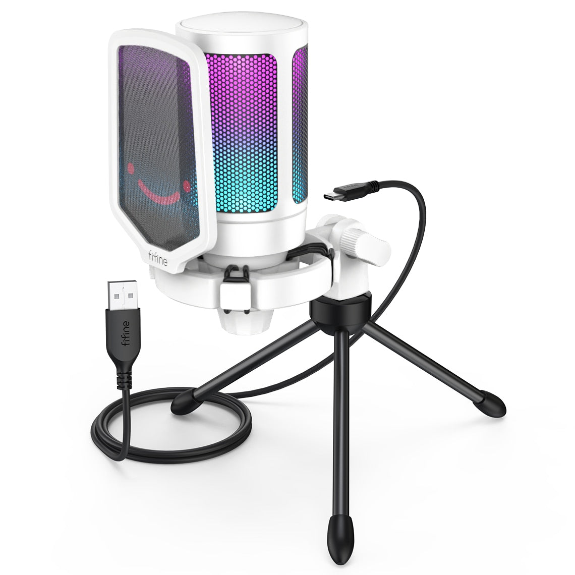 FIFINE A6V Condenser USB Microphone Kit with Pop Filter for Gaming & Streaming on PC/MAC