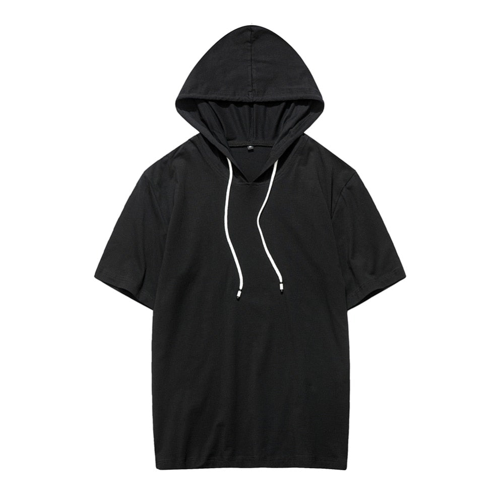 Men's Casual Hooded Short-Sleeved Sports T-Shirt - Ideal for Active Men