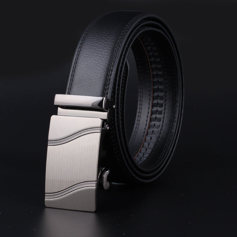 Men's Monochrome Automatic Square Metal Belt Buckle for Business