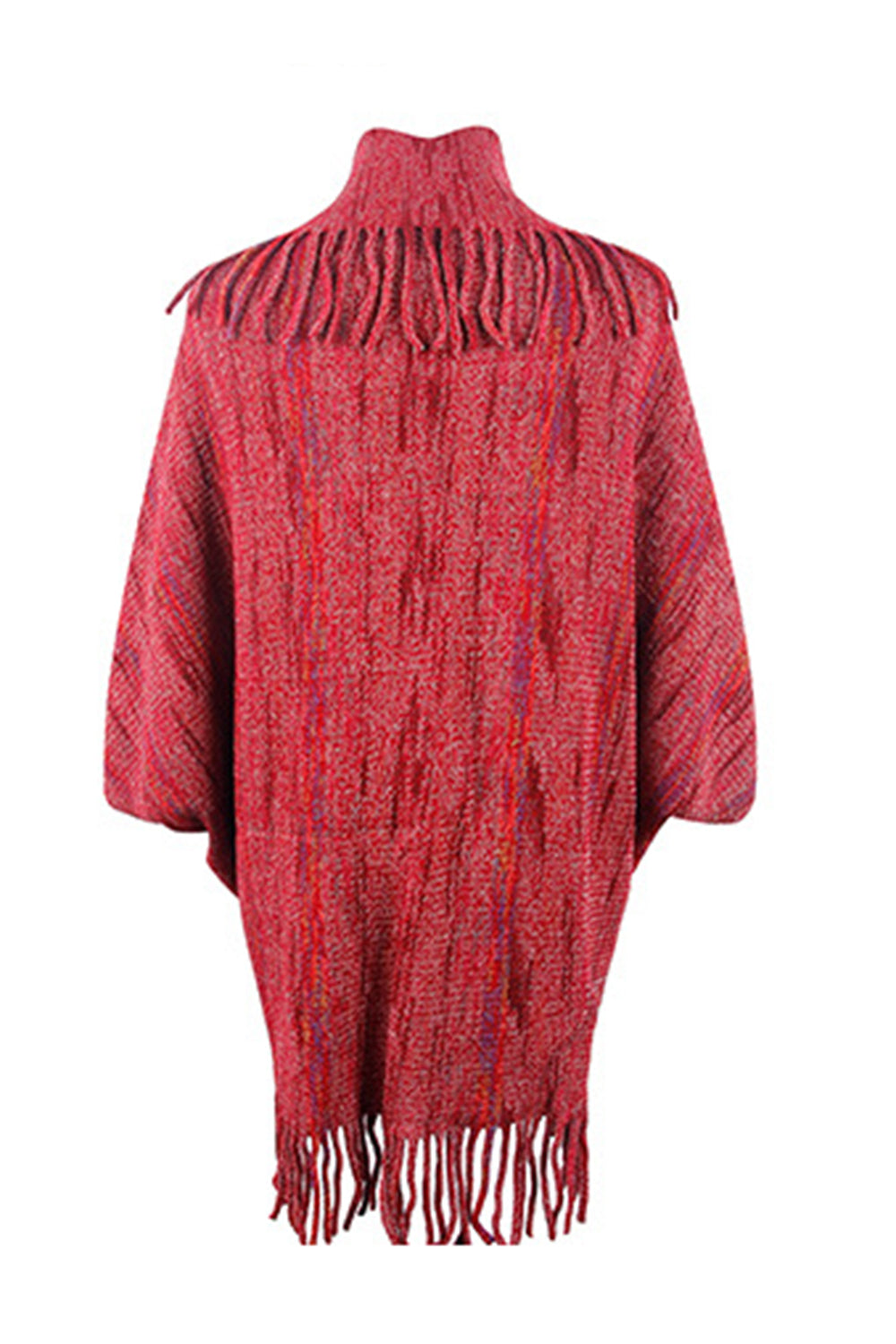 Printed Poncho with Stylish Fringe Detail