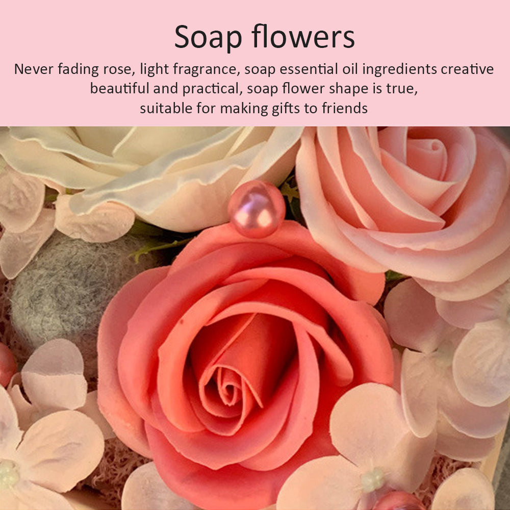 Pink Handmade Soap Flower Rose Lamp Gift Box for Christmas and Valentine's Day