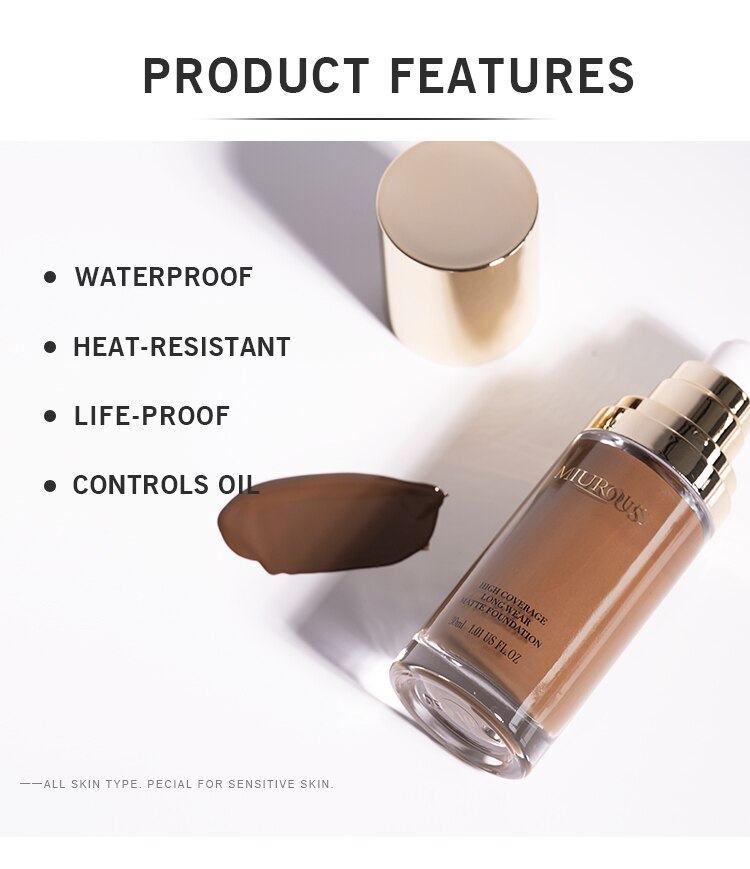 Popularly Sold High-Coverage, Long-Lasting Matte Foundation with 10 Natural Shades for a Perfect Matte Finish
