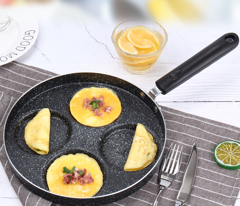 Nonstick 4-Cup Egg and Pancake Frying Pan for Gas Stove and Induction Cooker