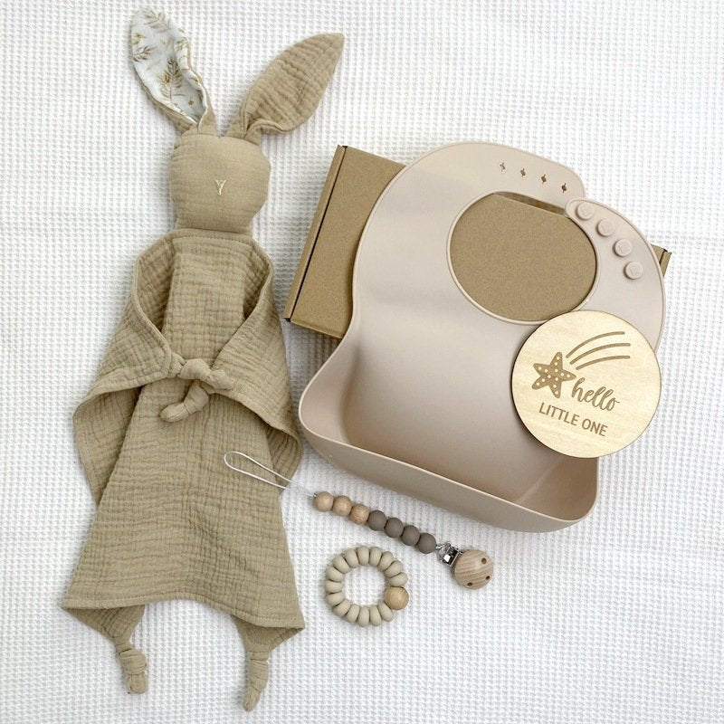 Adorable Solid - Color Cotton Baby Comfort Blanket Set