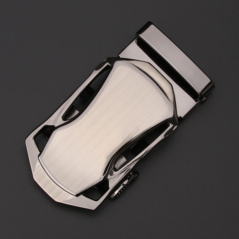 Men's Business Style Automatic Buckle Genuine Leather Belt for All Seasons