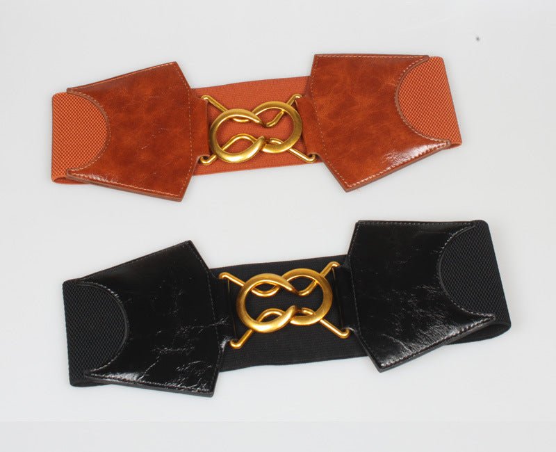 Stylish Female Fashionable Waist Belt Featuring a Horse Shoe-Style Buckle