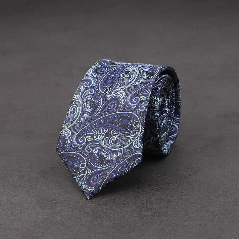 Adult Men's 7cm Paisley Pattern Silk-Polyester Formal Necktie