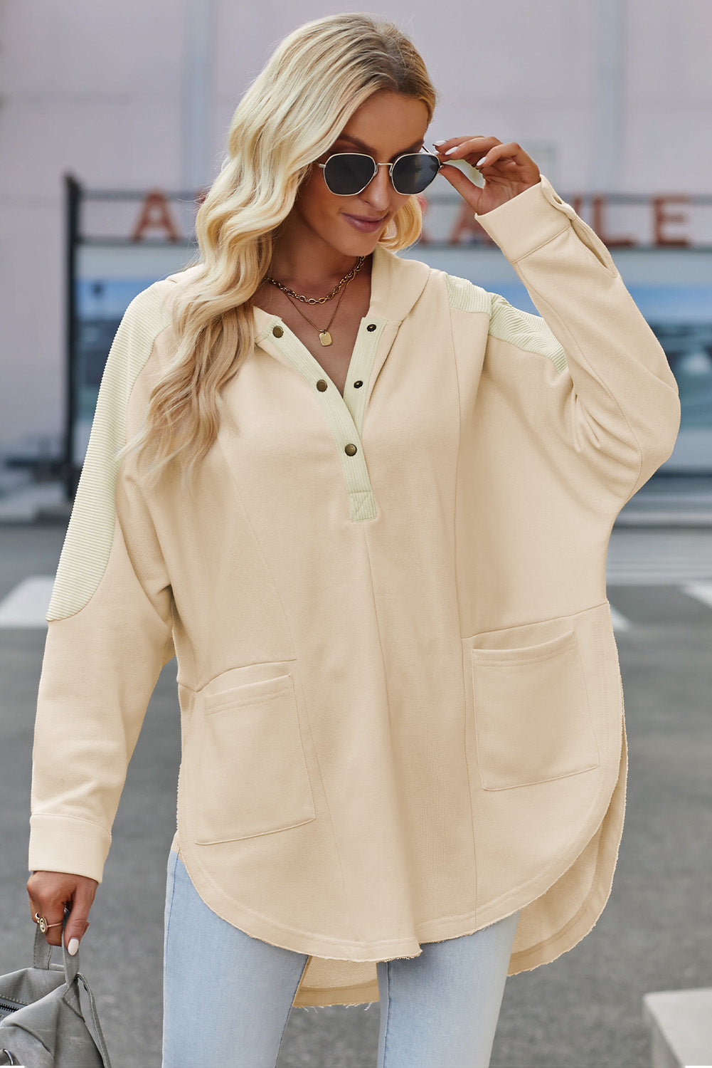Casual Long Sleeve Buttoned Hoodie with Practical Pockets