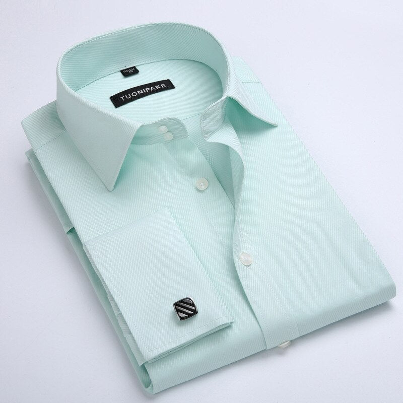 Men's Long Sleeve Turn-down Collar Solid Patchwork Button-down Casual Shirt