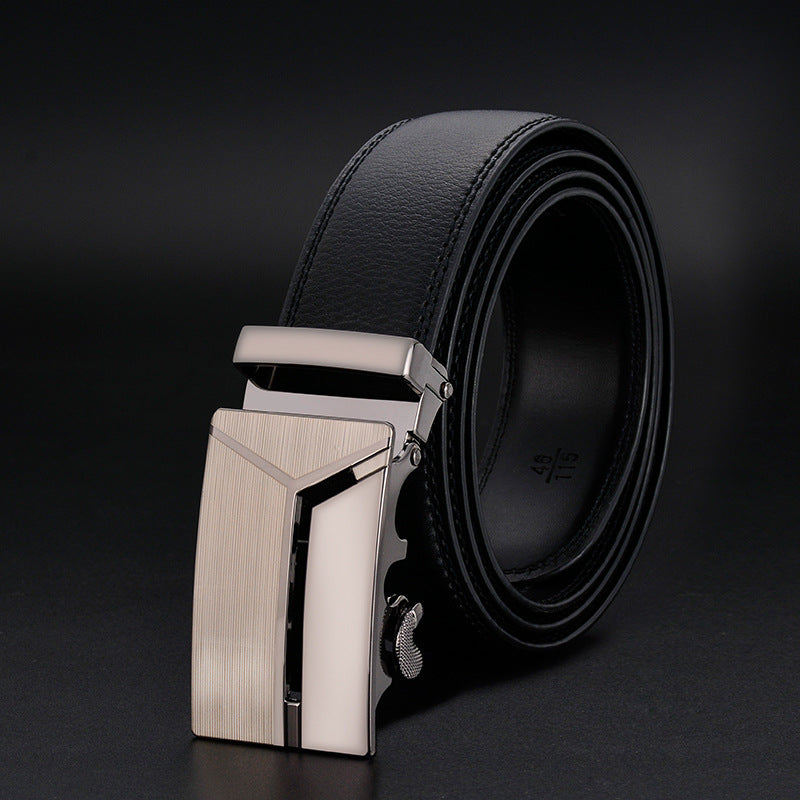 Men's Monochrome Automatic Square Metal Belt Buckle for Business