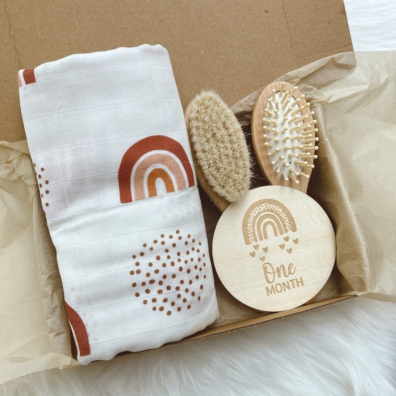 Adorable All - Over Print Multicolor Bohemian Baby Blanket Set