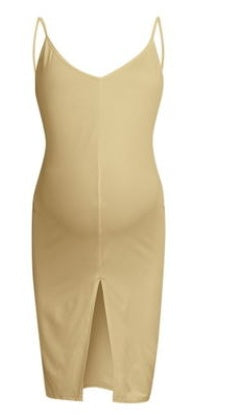 Stylish Loose-Waist Pregnant Party Dress with Splicing