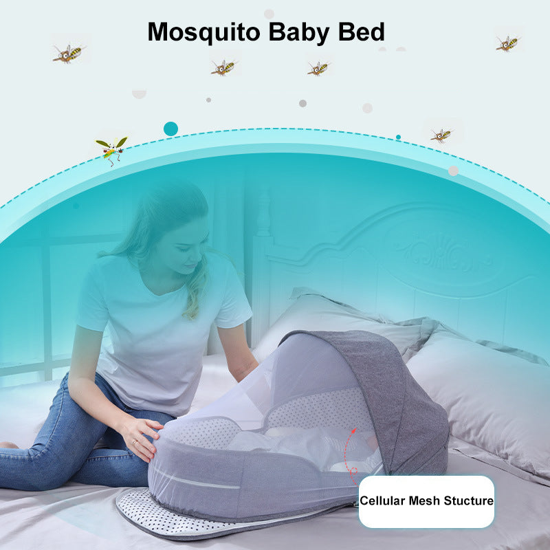 Portable and Removable Folding Baby Crib with Mammy Bag for Infants