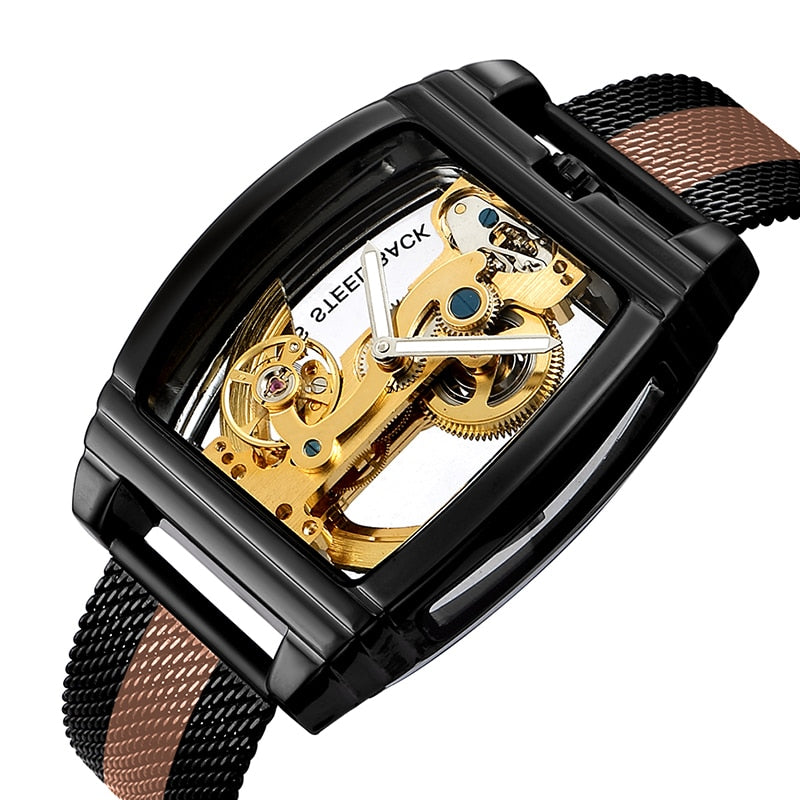 Gorben Luxury Men's Transparent Automatic Self - Winding Mechanical Wristwatch