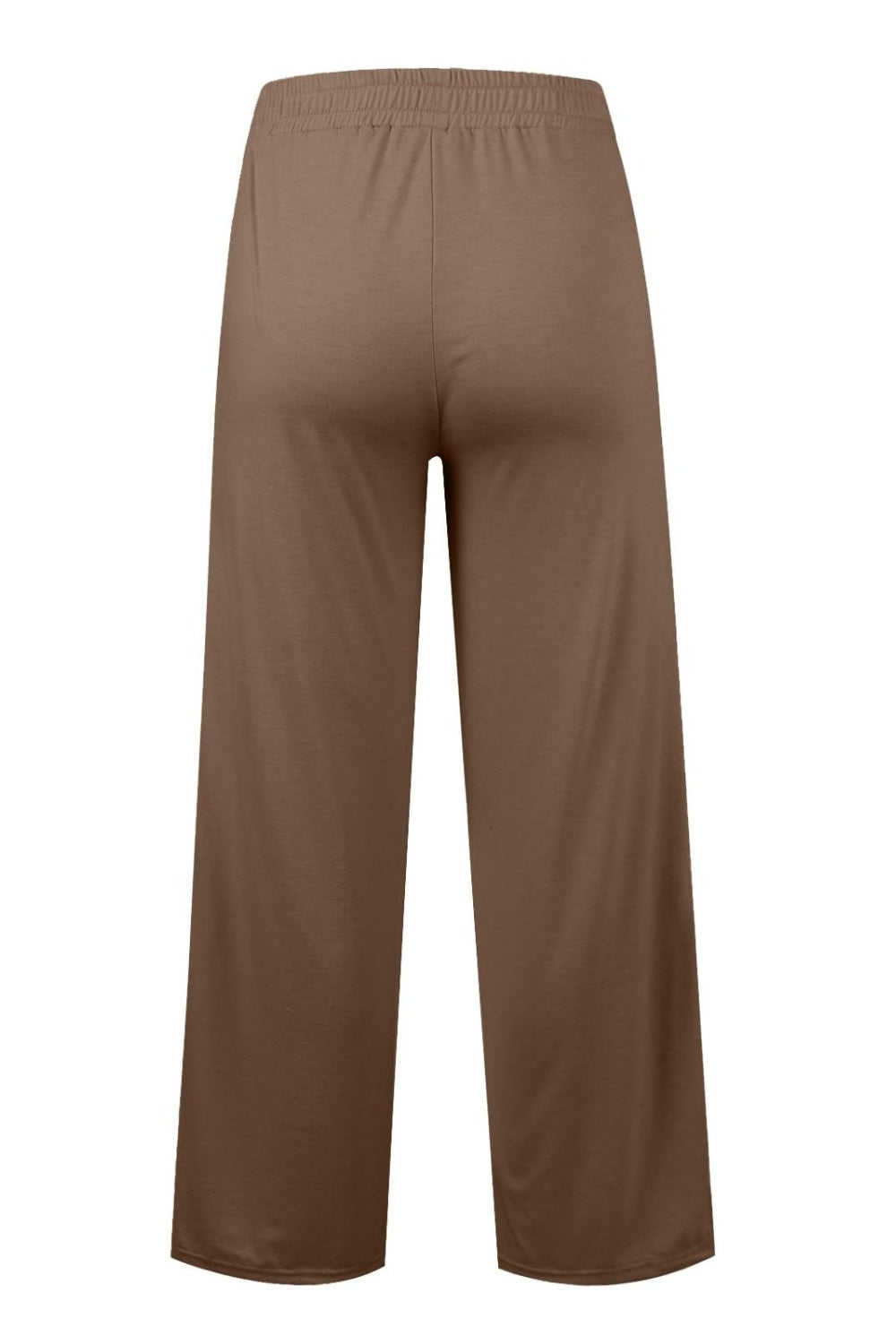 Fashionable Drawstring Elastic Waist Wide Leg Polyester Pants for Comfortable Wear