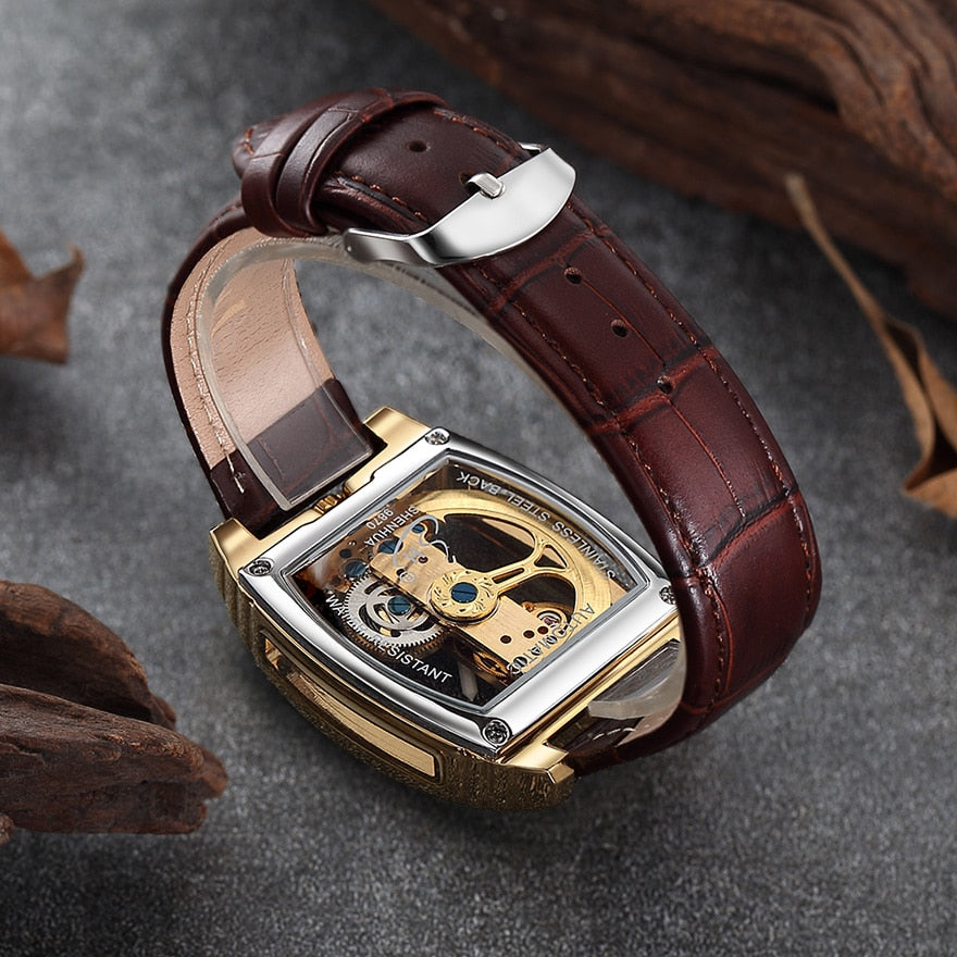 Gorben Luxury Men's Transparent Automatic Self - Winding Mechanical Wristwatch