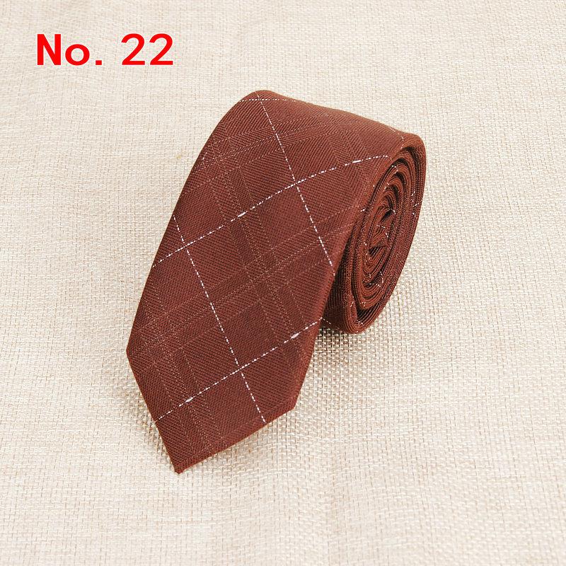 Stylish Men's Colorful Narrow Plaid Neckties Made of Cotton