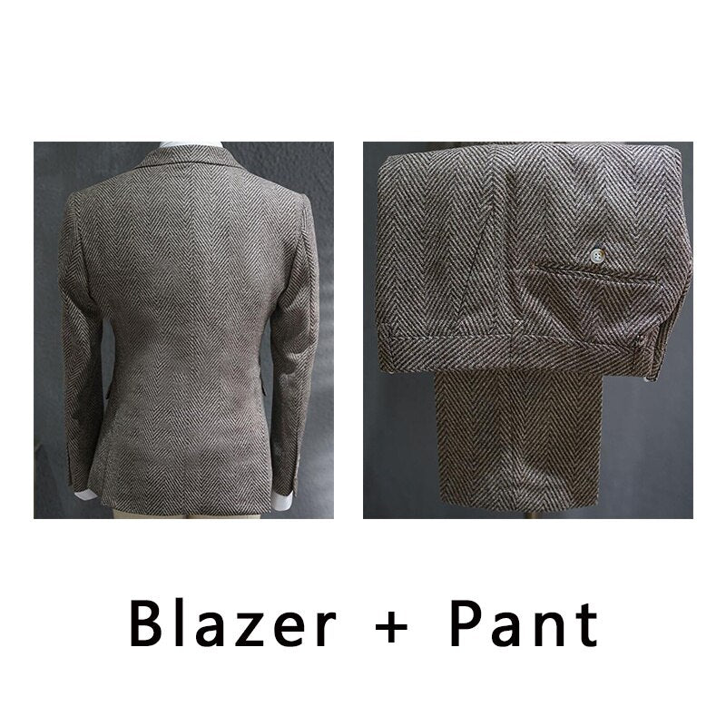 Stylish Men's Three-Piece British-Inspired Formal Suit for Business and Special Occasions
