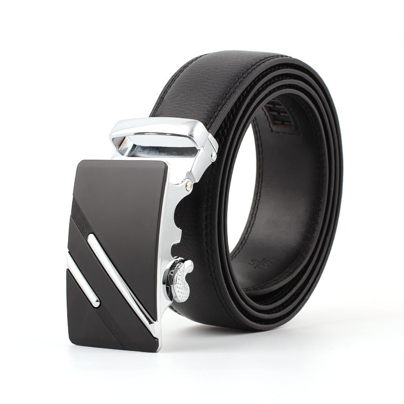 Men's Monochrome Automatic Square Metal Belt Buckle for Business