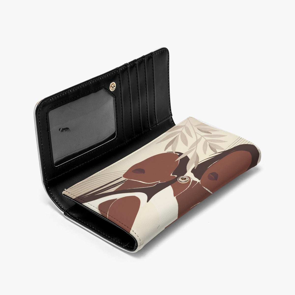 Unique Foldable PU Wallet for Women in Black, Beige, Cream & Brown