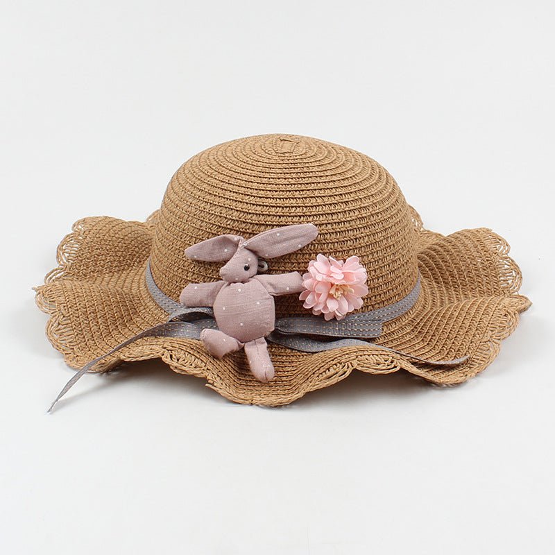 Korean-Style Girl's Adjustable Rabbit-Themed Sun Hat and Matching Shoulder Bag for 4 - 8 Years Old (Sold Separately)