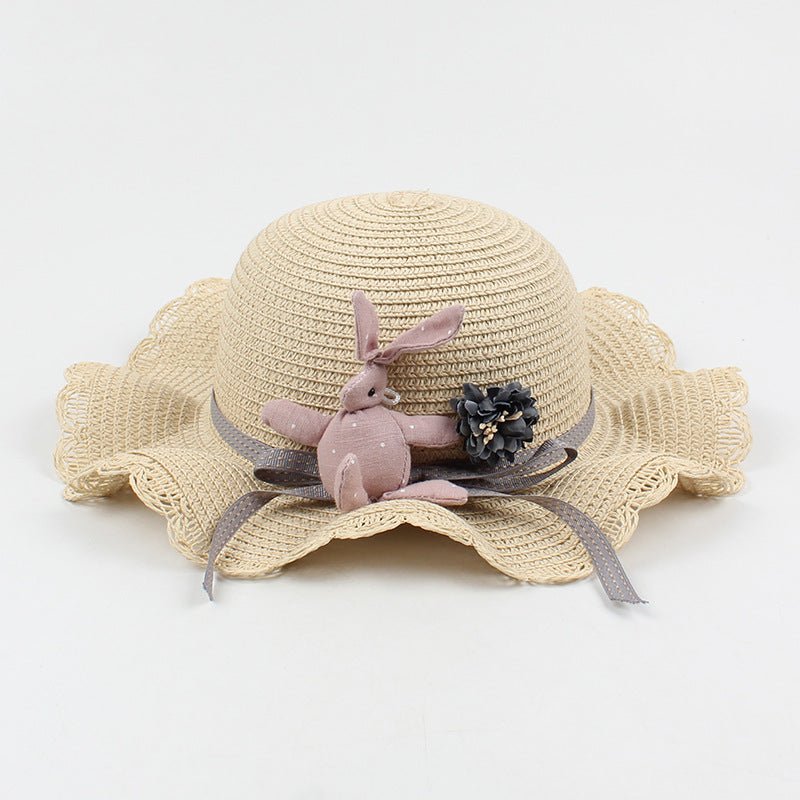 Korean-Style Girl's Adjustable Rabbit-Themed Sun Hat and Matching Shoulder Bag for 4 - 8 Years Old (Sold Separately)