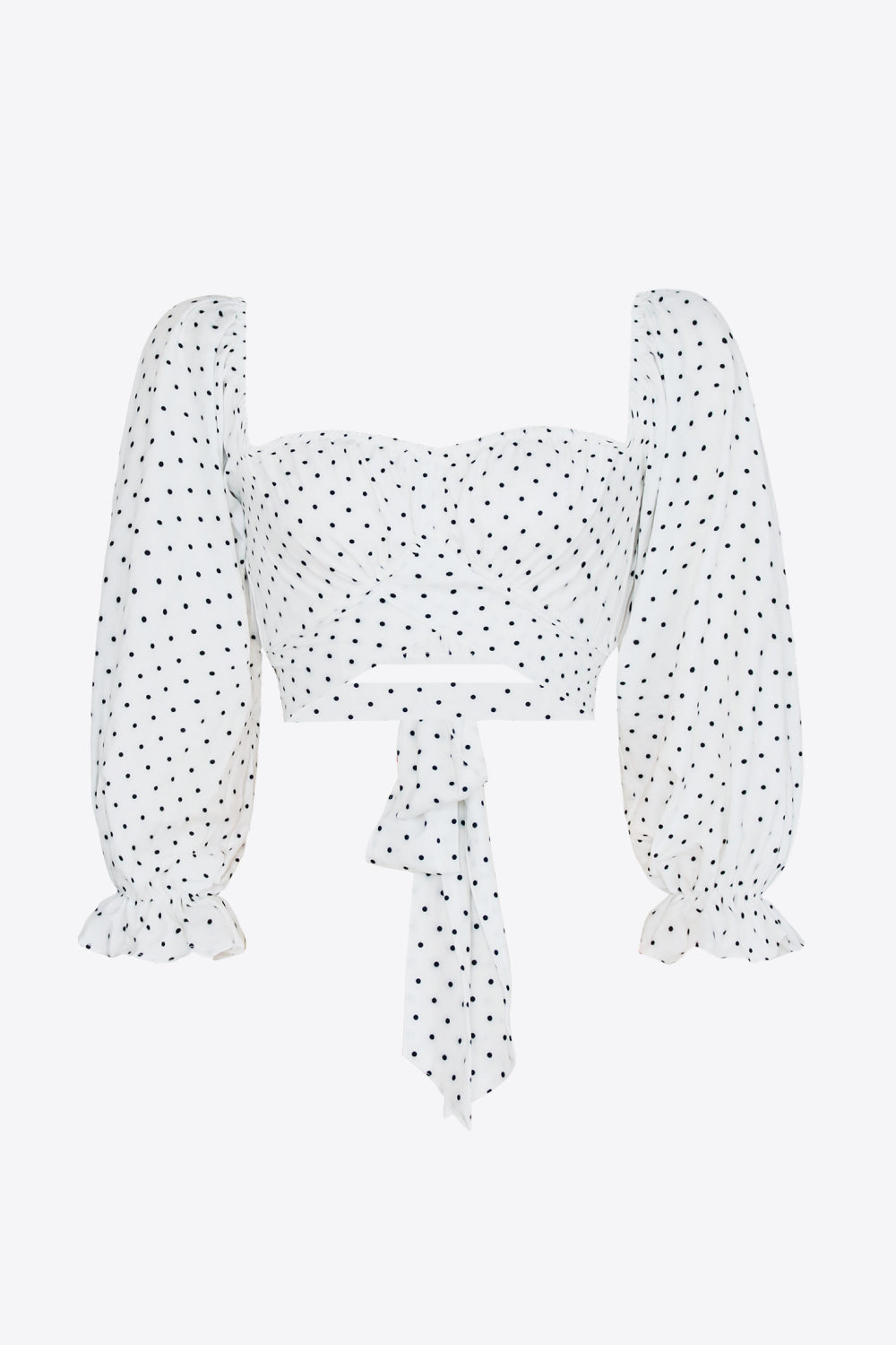 Stylish Printed Long Flounce Sleeve Cropped Women's Blouse