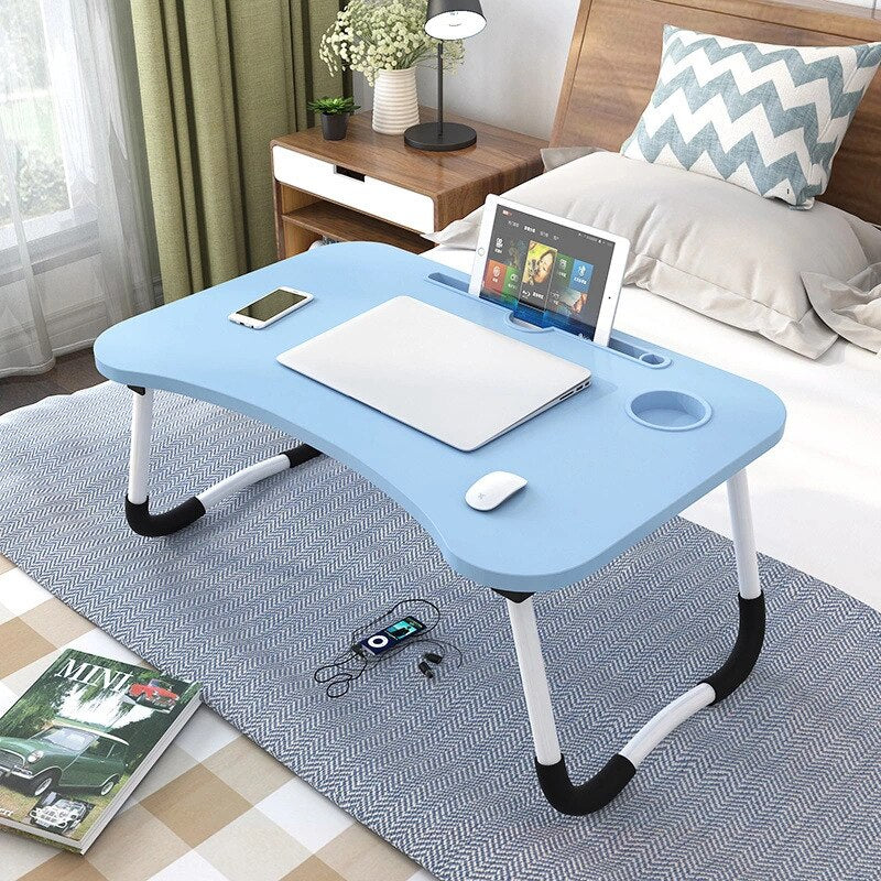 Portable Foldable Wooden Laptop Desk for Bed, Sofa, and Study