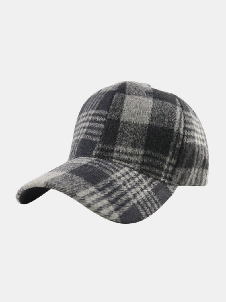 Adjustable Cotton Plaid Baseball Style Cap for Casual Wear