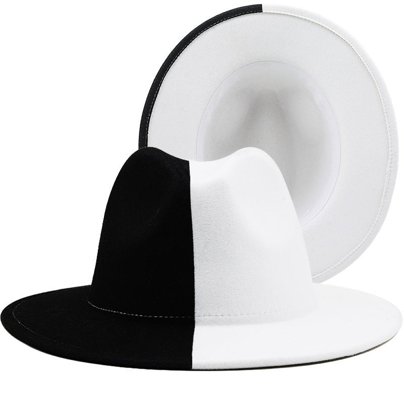 Half-and-Half Style Cotton Fedora Hat for All Seasons