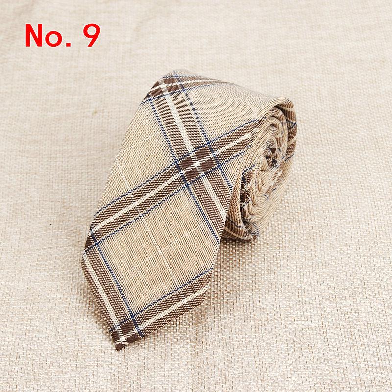 Stylish Men's Colorful Narrow Plaid Neckties Made of Cotton