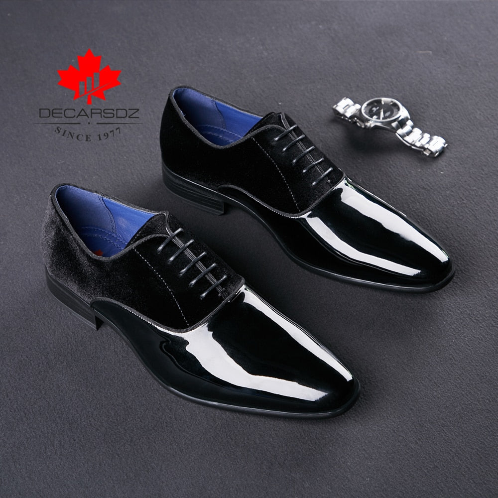 Men's Spring/Autumn PU Leather Pointed-Toe Lace-Up Dress Shoes by DECARSDZ