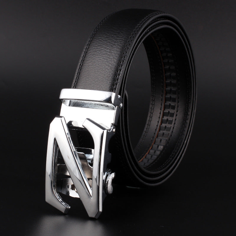 Men's Monochrome Automatic Square Metal Belt Buckle for Business
