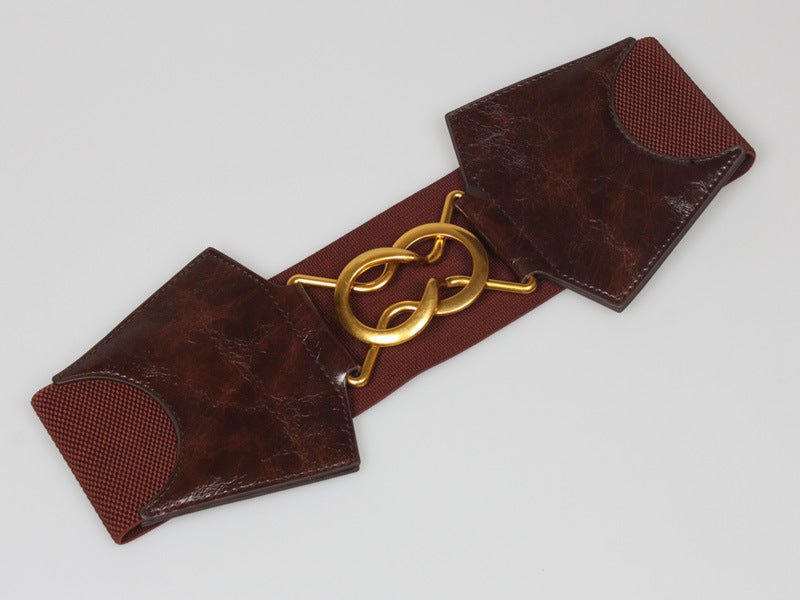 Stylish Female Fashionable Waist Belt Featuring a Horse Shoe-Style Buckle