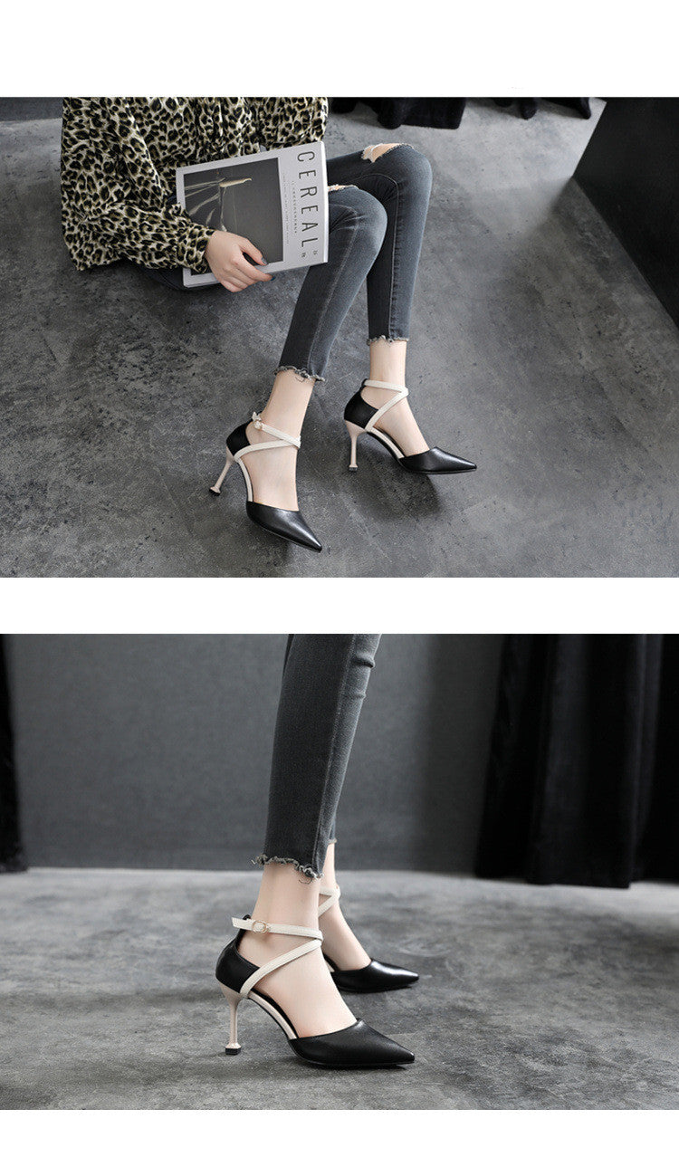 Stylish Pointed Toe High Heel Stilettos with Buckle and Colorful Options