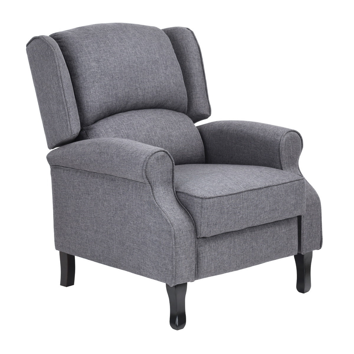 Grey Fabric Wingback Recliner for Small Living Spaces, Ideal for Adults' Relaxing