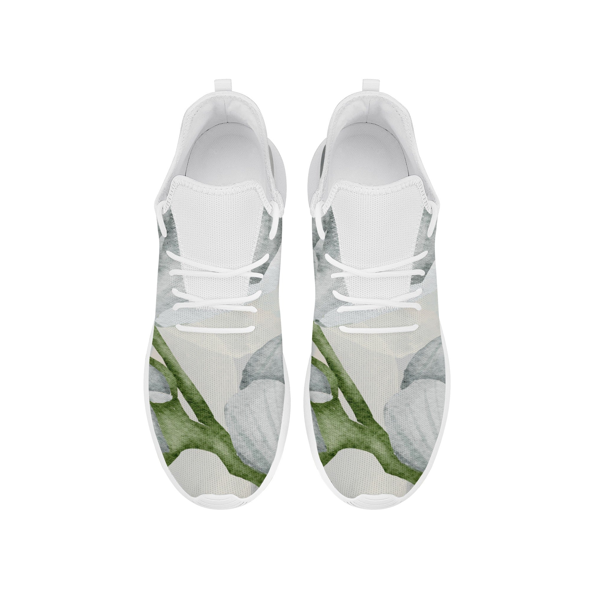 Men's Fashionable New Gray Soft Floral Mesh Knit Athletic Sneakers Designed by Dunbi