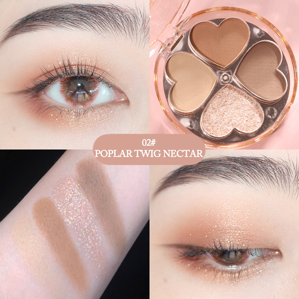 Portable Waterproof Pearlescent Daily Earth - tone Four - leaf Clover Lucky Eyeshadow