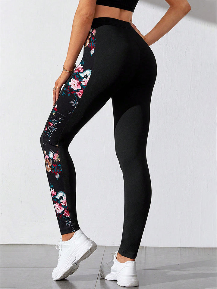 Women's Floral Patterned Wide Waistband Casual Pants