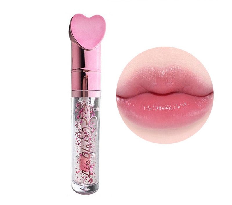 Love-themed Heart-shaped Non-staining Color-changing Lip Lacquer for Moisturizing Effect