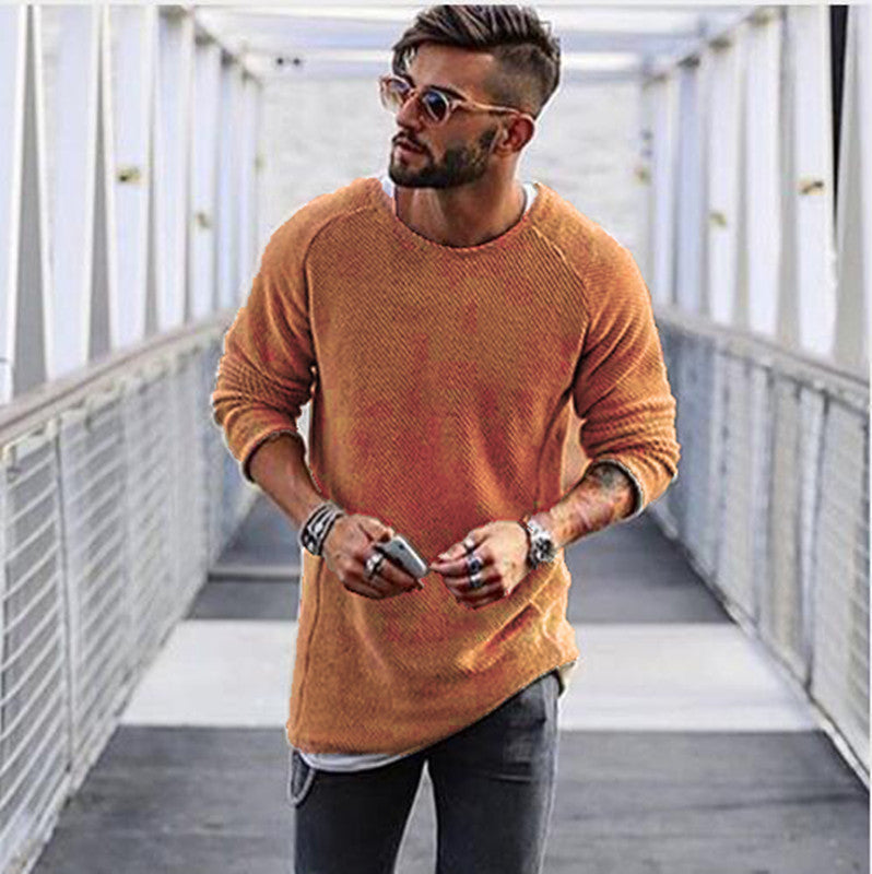 Comfortable Men's Loose-fit Acrylic Sweater in Multiple Colors