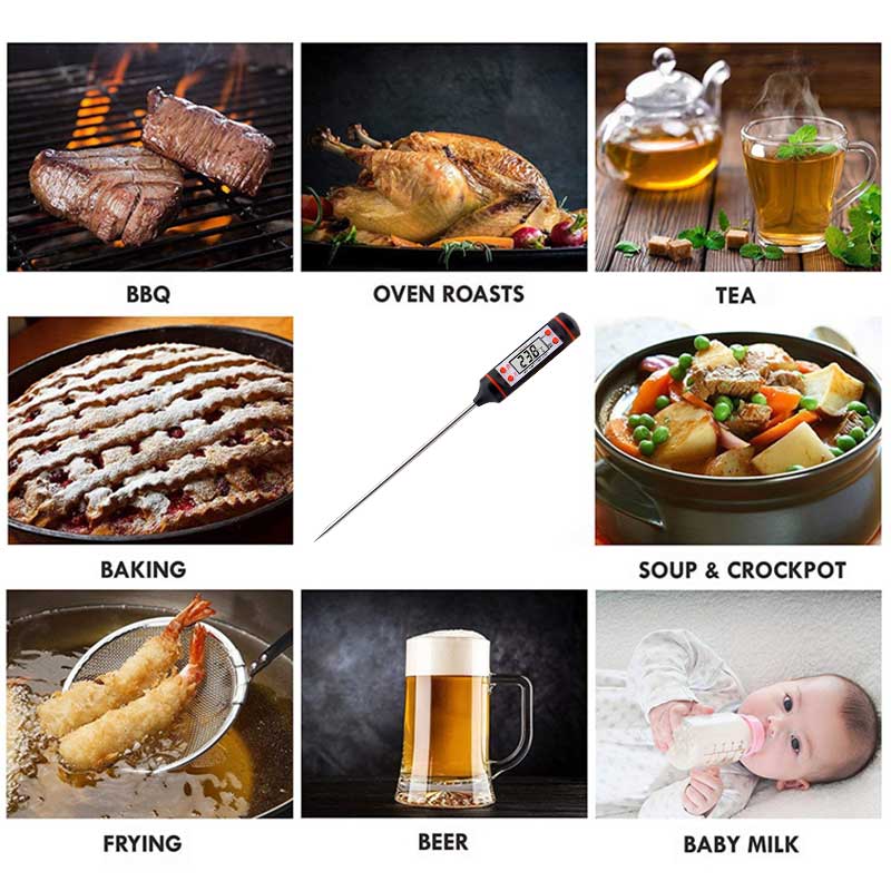High - Precision Digital Kitchen Thermometer for Measuring Food, Meat, Milk, and Oven Temperatures - Essential Kitchen Measuring Tool