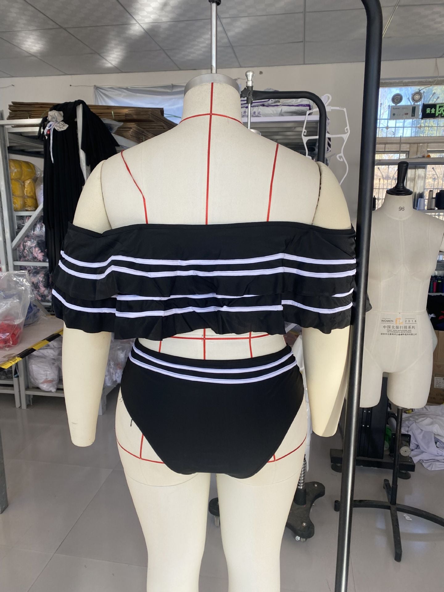 Plus Size High Waist Double Layer Sexy Bikini for Women