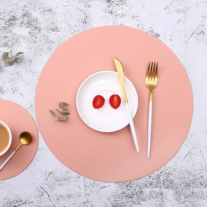 Insulating and Oil - Resistant PU Leather Placemats for Western Food Dining, Tableware Accessories, Bowl and Cup Coasters as Kitchen Decorations