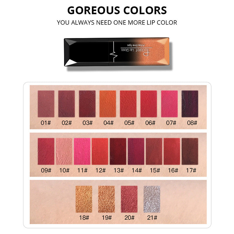Long - lasting Waterproof Matte Lipstick with 21 Color Options