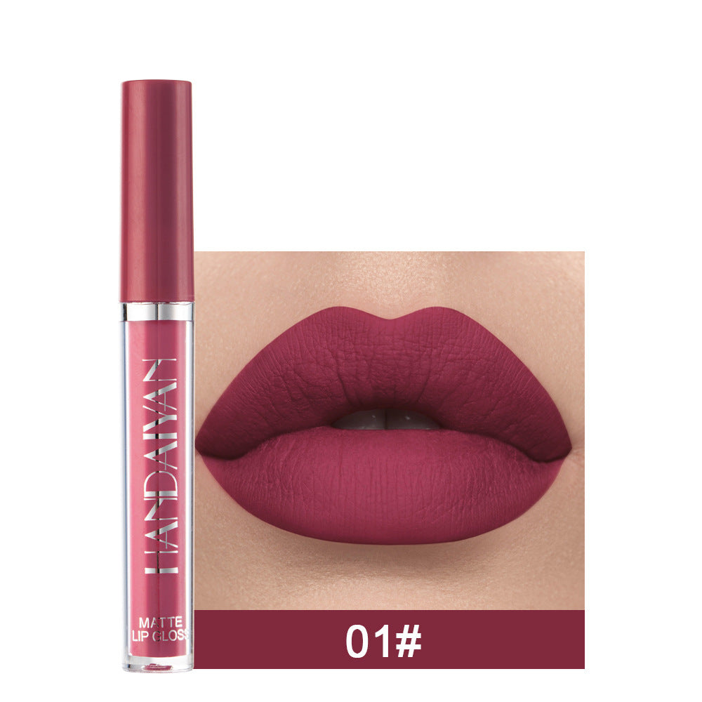 Matte Liquid Non - fading Non - stick Cup - shaped Lip Gloss, a Type of Liquid Lipstick