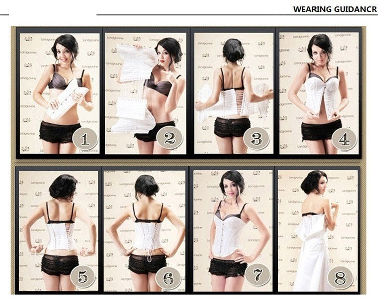 European and American Style Girls' Double Steel Black Corset for Body Sculpting