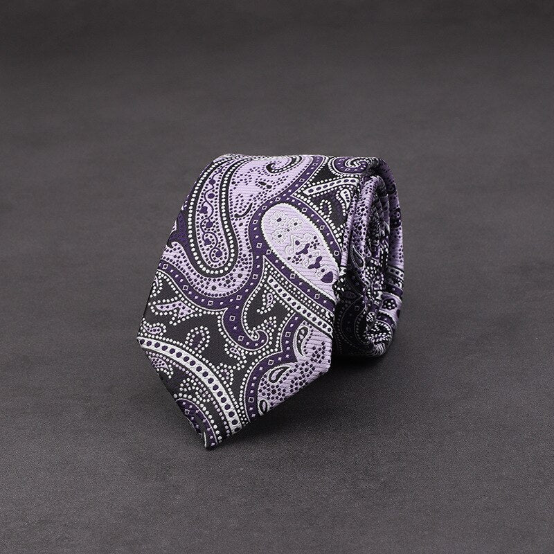 Adult Men's 7cm Paisley Pattern Silk-Polyester Formal Necktie